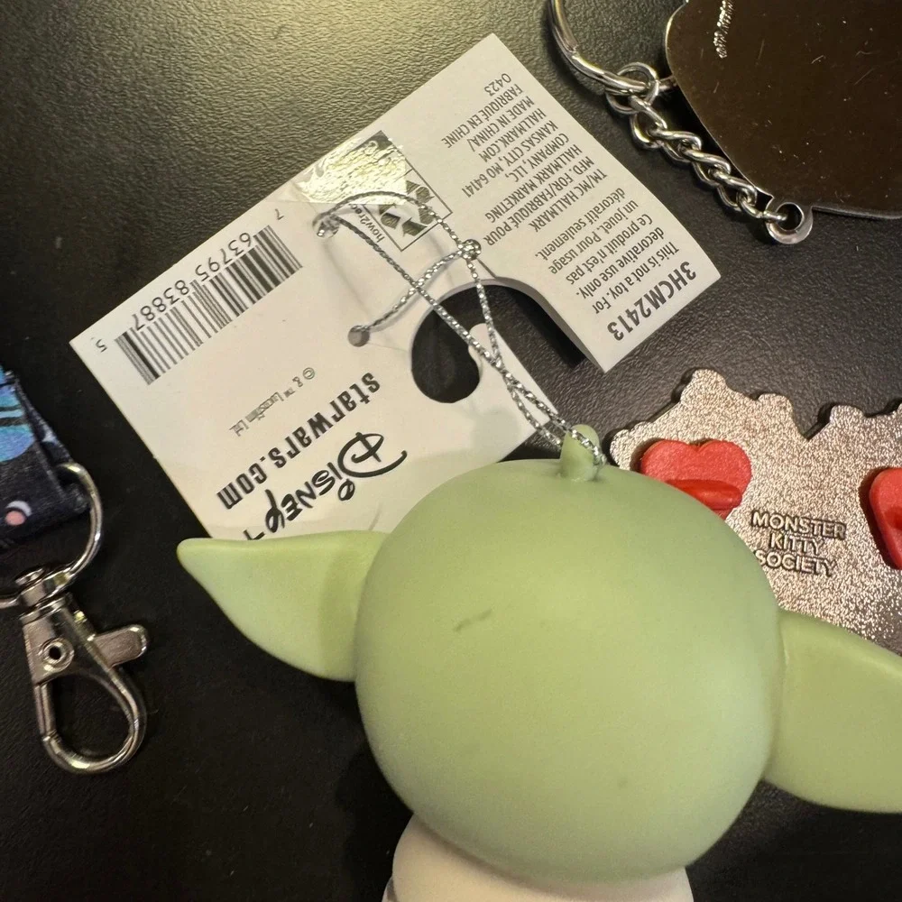 Disney Hallmark Star Wars Grogu Stitch Lanyard Pin Keychain Bundle Set A-9
